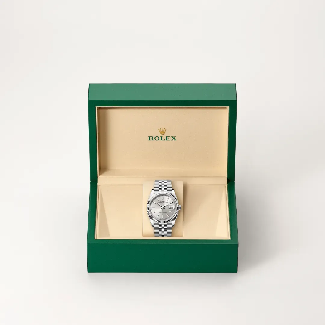 ソキト Scudetta Brasil Rolex Datejust 36 Rolesor branco – combinação de aço Oystersteel e