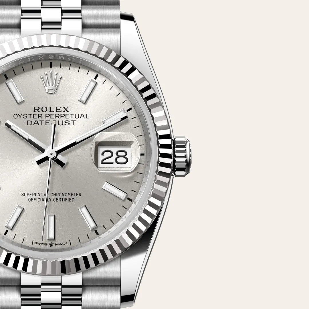 Rolex Datejust 36 Rolesor branco – combinação de aço Oystersteel e