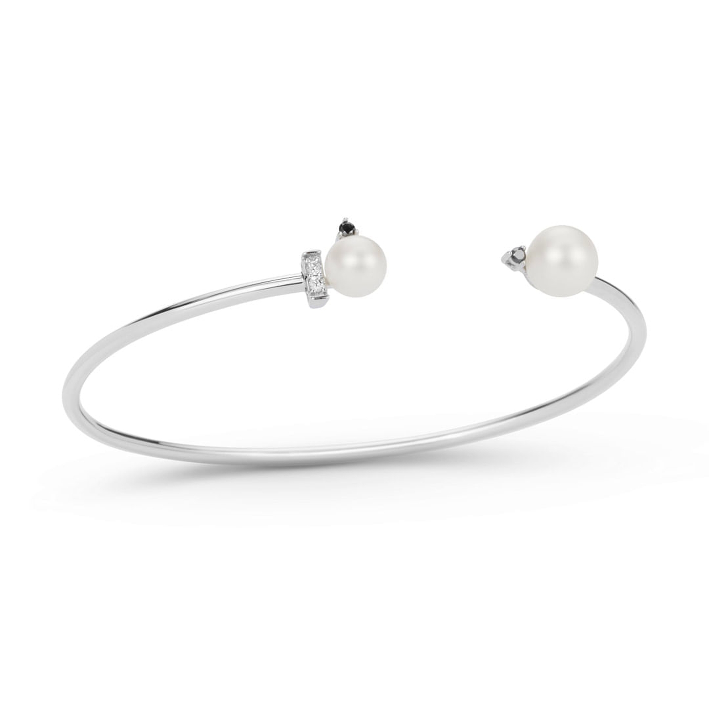 Pulseira bracelete com pérolas e diamantes