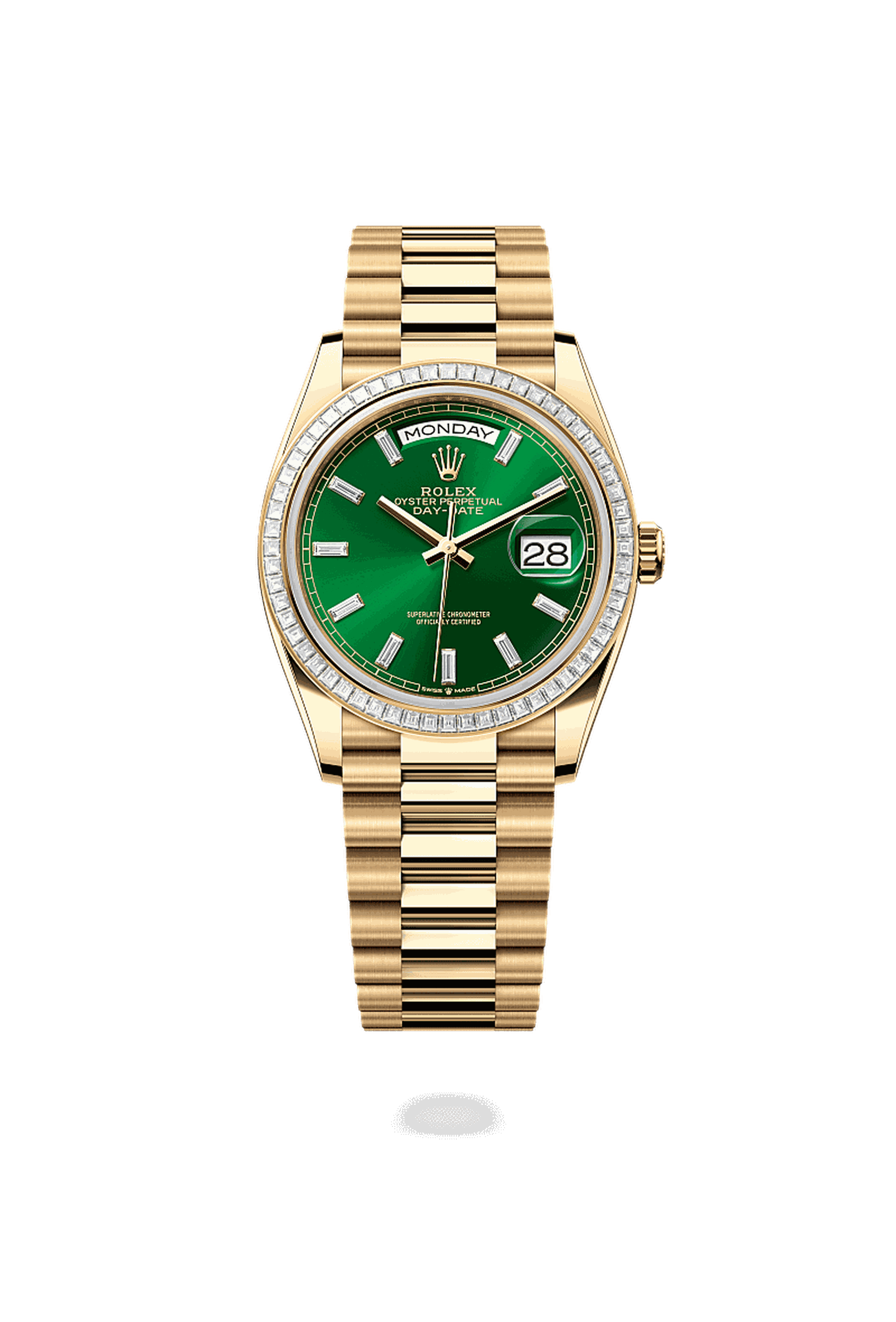 送料無料 通販  Rolex M128398TBR diamantes, e amarelo ouro em 36 Day-Date 時計