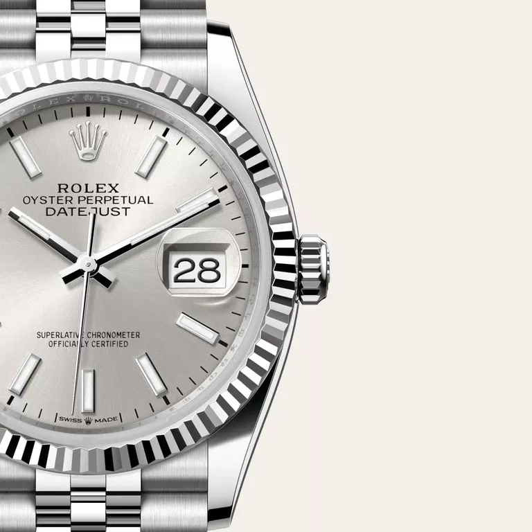 Rolex Datejust 36 Rolesor branco – combinação de aço Oystersteel e