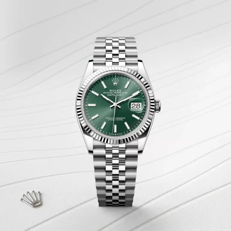 Rolex Datejust 36 Rolesor branco – combinação de aço Oystersteel e